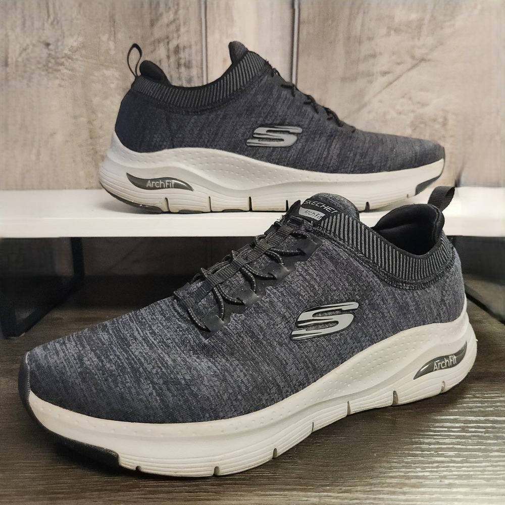 Skechers Arch Fit Waveport Mens Size 8 Black Athletic Running Shoes Sneakers